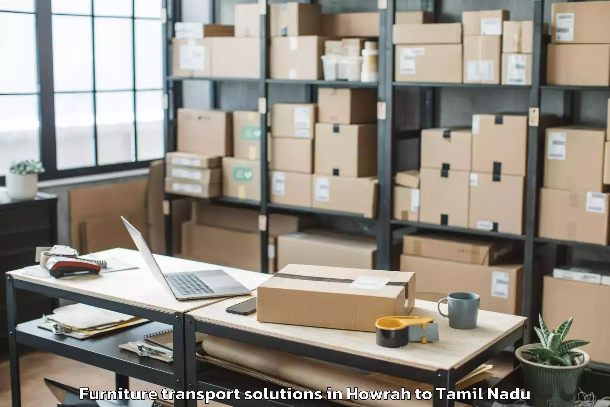 Affordable Howrah to Nannilam Furniture Transport Solutions